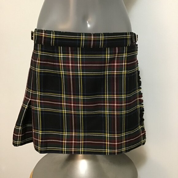 Vintage R.J. McCarthy Black/Multicolour Plaid Kilt Size S - Picture 1 of 14